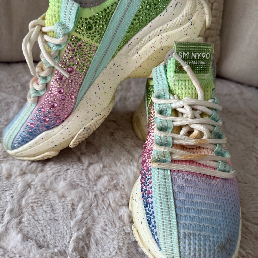 Steve Madden Multicolor Bejeweled Sneakers 8